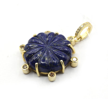 Lapis Lazuli Pave Diamond Pendant
