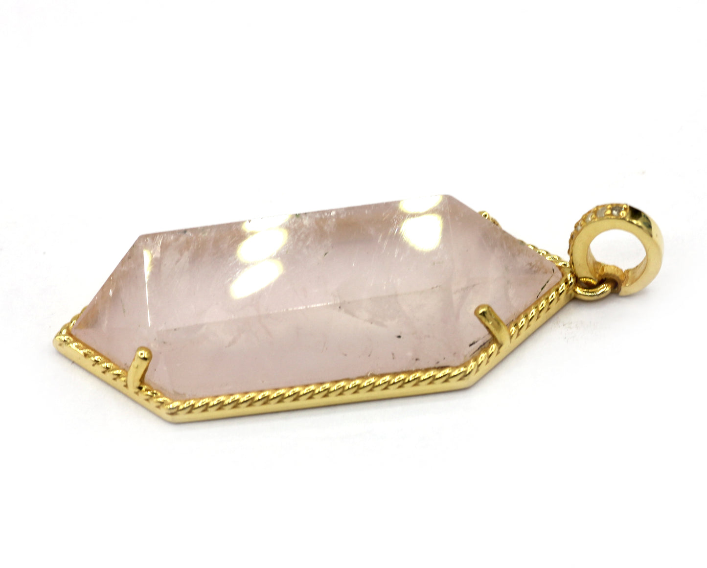 Pencil Silver Pave Diamond Pendant