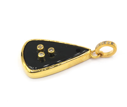 Black Onyx Pave Diamond Pendant