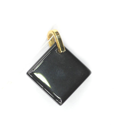 Black Onyx Silver Pave Diamond Pendant