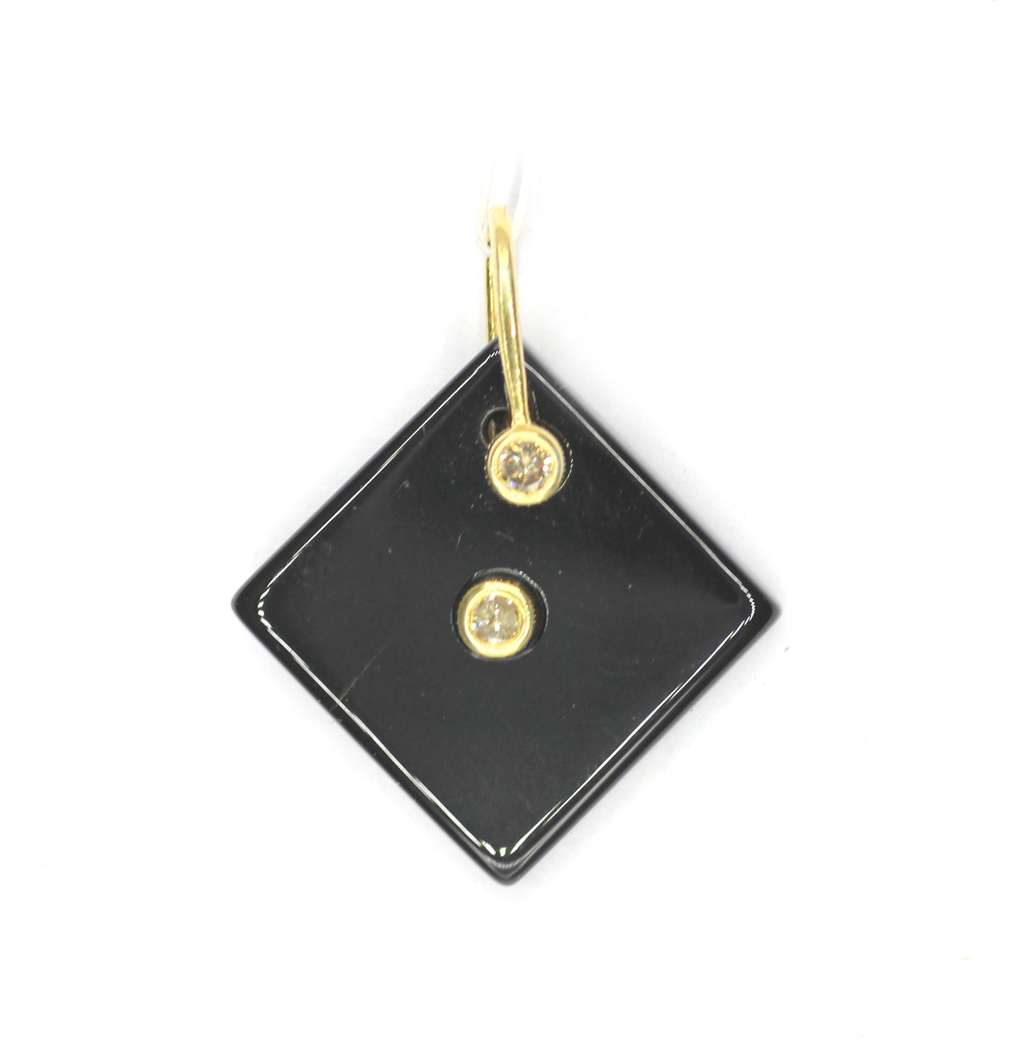Black Onyx Silver Pave Diamond Pendant