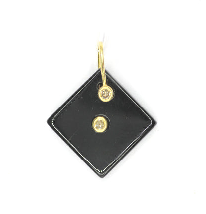 Black Onyx Silver Pave Diamond Pendant