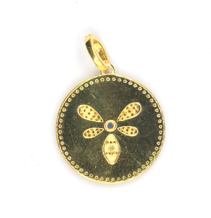Round Silver Pave Diamond Pendant
