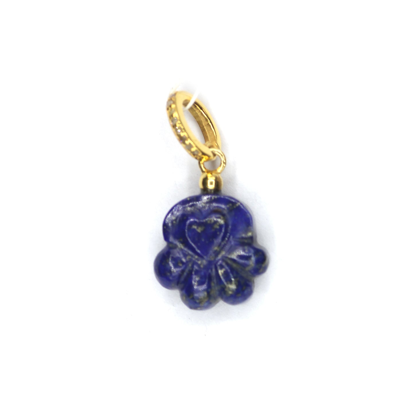Paw Silver Pave Diamond Pendant