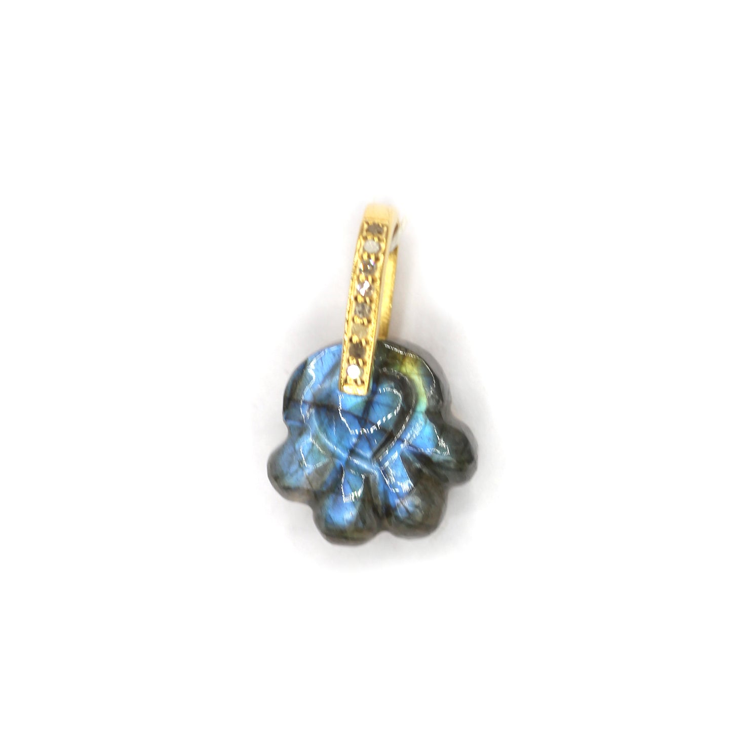 Paw Silver Pave Diamond Pendant