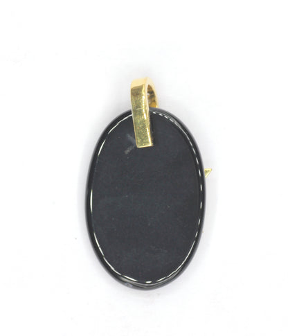 Oval Silver Star Pave Diamond Pendant