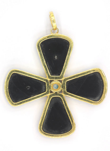Cross Silver Pave Diamond Pendant
