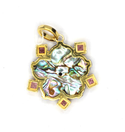 Flower Silver Pave Diamond Pendant
