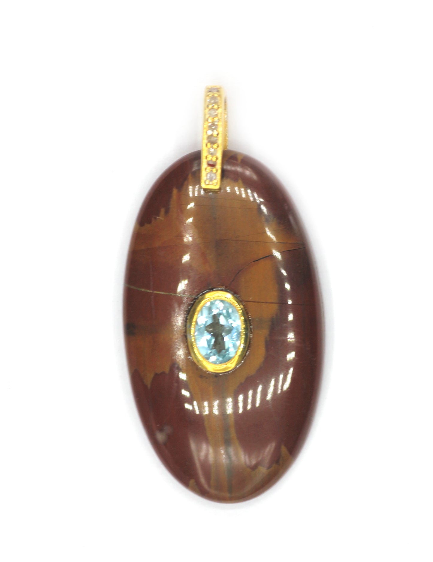 Jasper Silver Pave Diamond Pendant