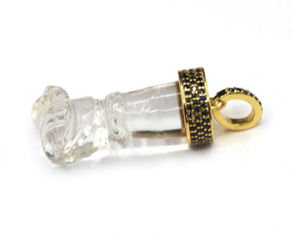 Hand Quartz Pave Diamond Pendant