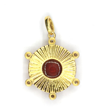 Round Silver Pave Diamond Pendant