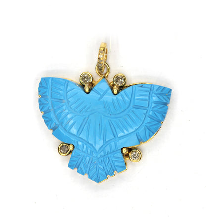 Eagle Silver Pave Diamond Pendant