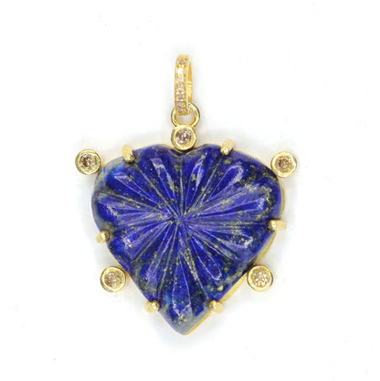 Heart Silver Pave Diamond Pendant