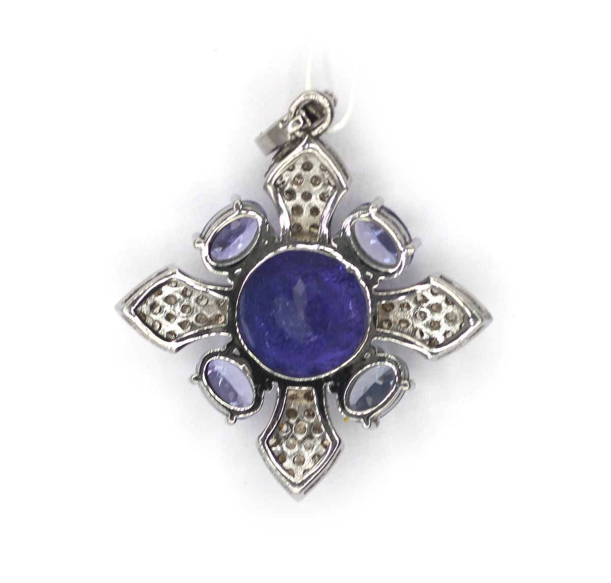 Tanzanite sterling silver Diamond pendant