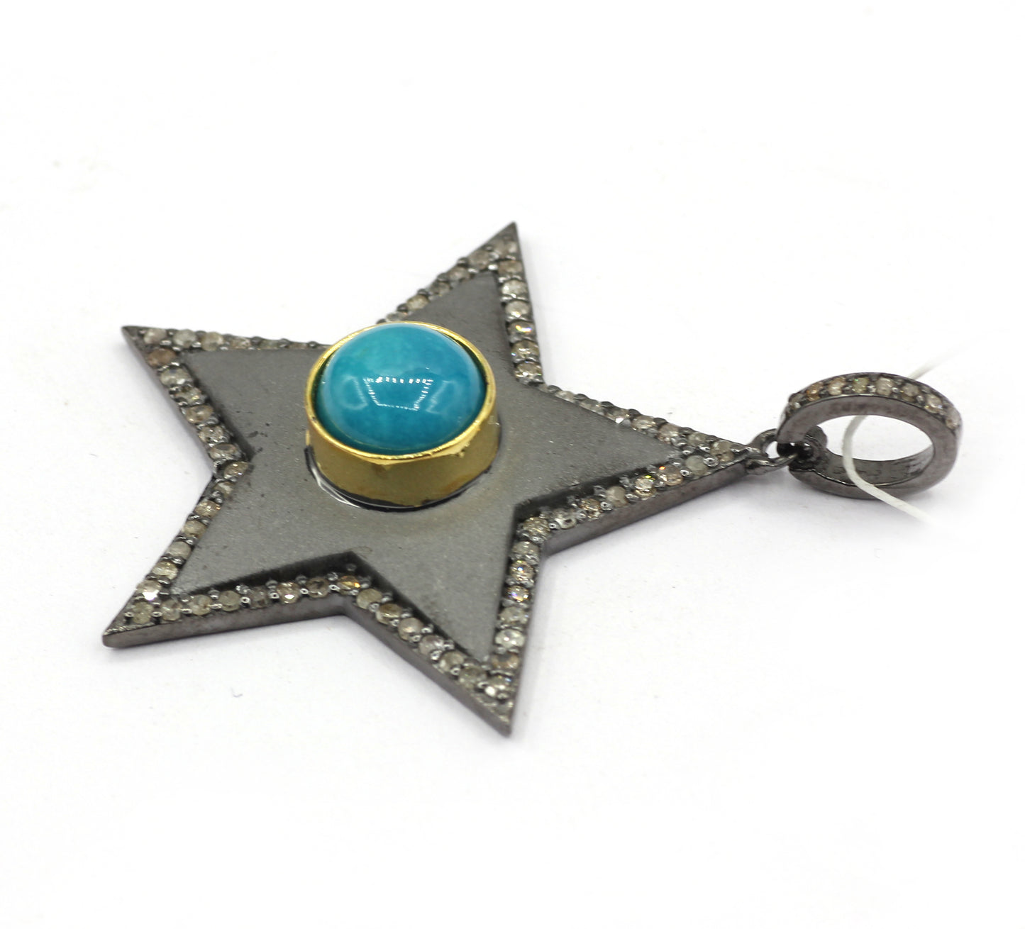 Star Silver Pave Diamond Pendant