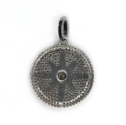 Round Disk on Star Shape Diamond Pendants