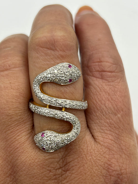 14k Solid Gold Snake Diamond Rings