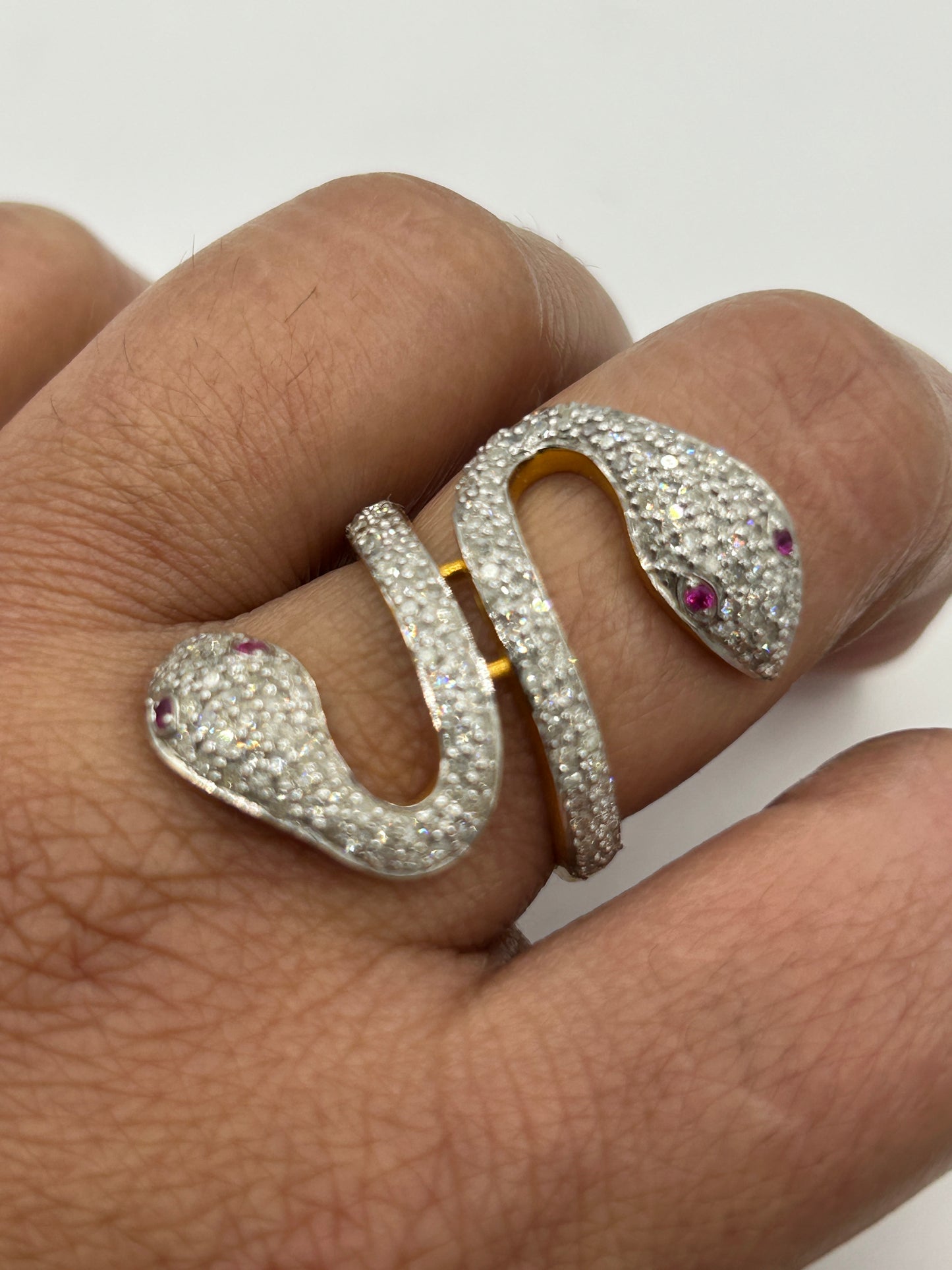 14k Solid Gold Snake Diamond Rings