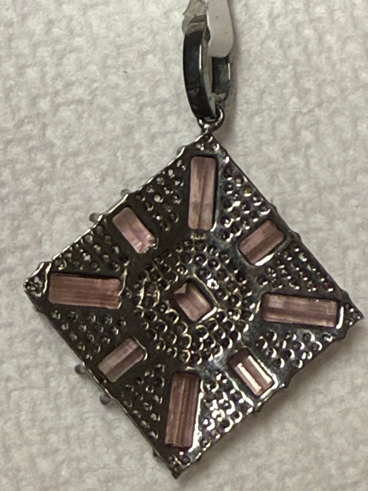 Pink Tourmaline Diamond Pendant