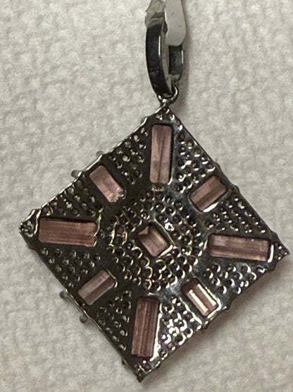 Pink Tourmaline Diamond Pendant
