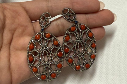 Coral Diamond Earings