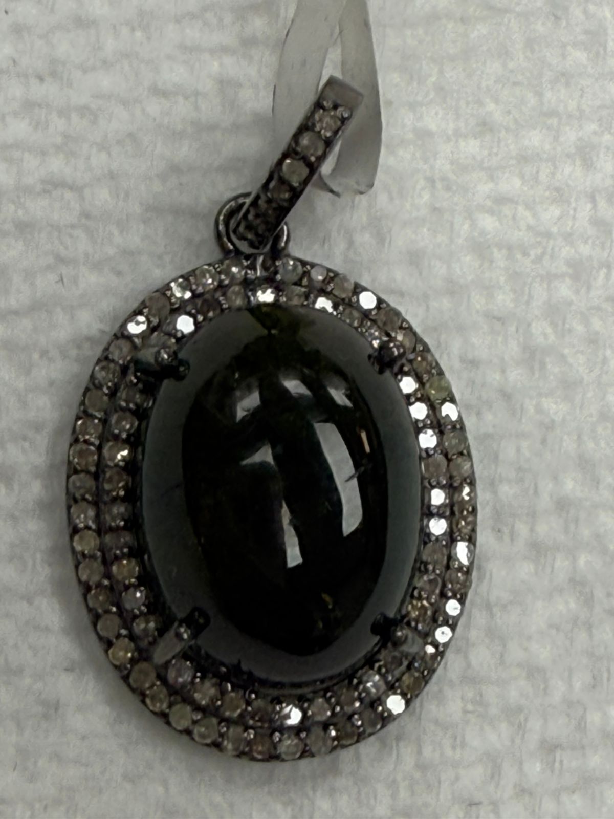Tourmaline  Stone Pave Diamond Pendant