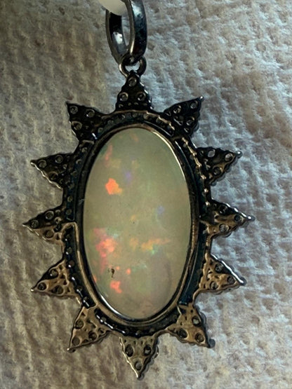 Opal Diamond Diamond Pendant