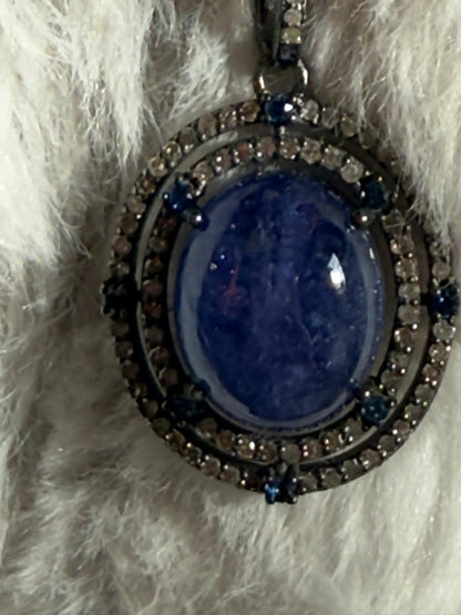 Tanzanite Sapphire Diamond Pendant