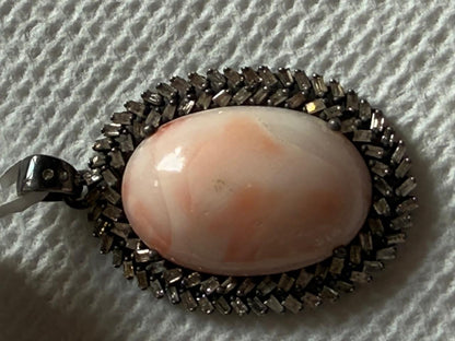 Coral Baguette Diamond Pendant