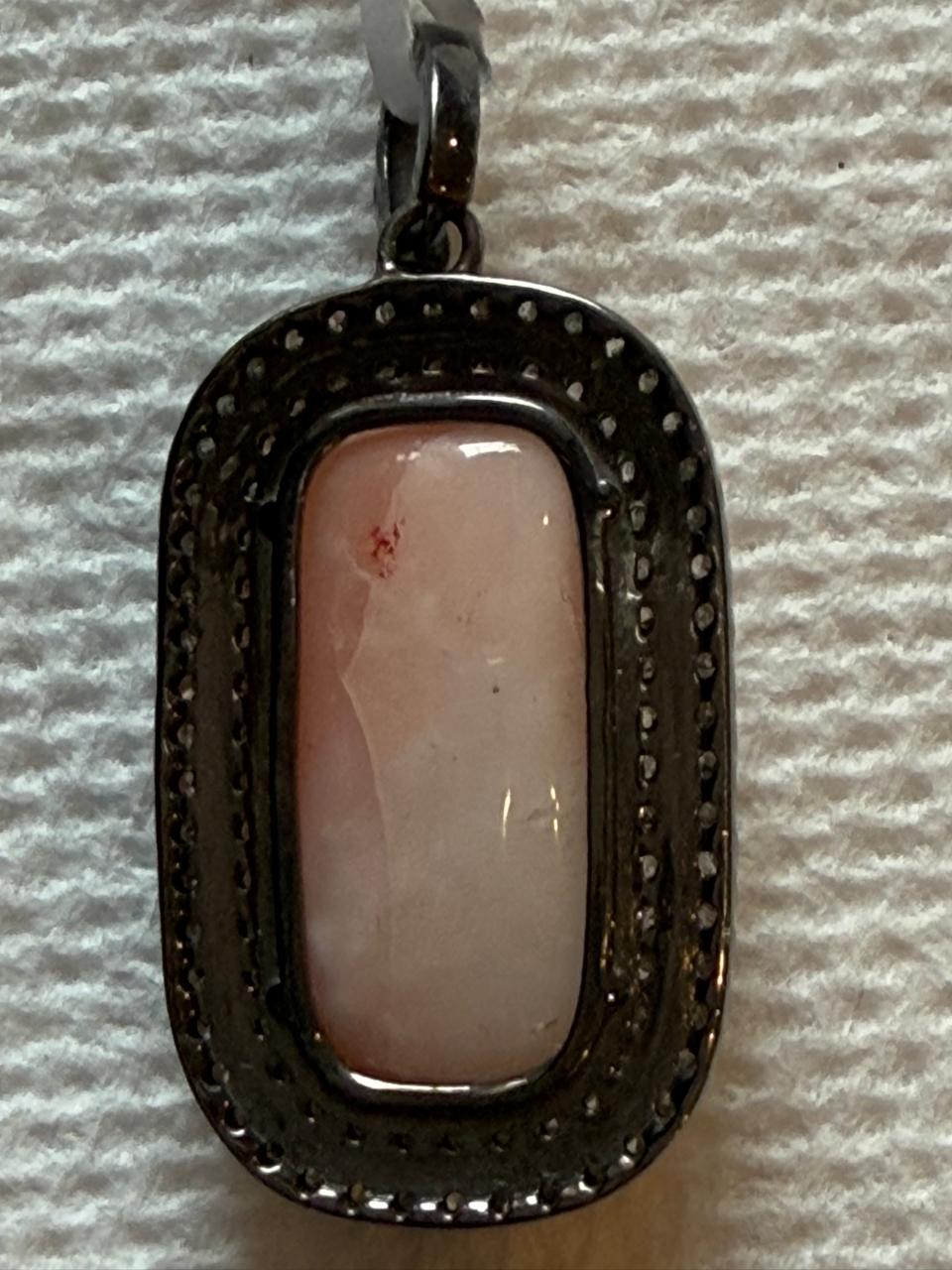 Coral  Diamond Pendant