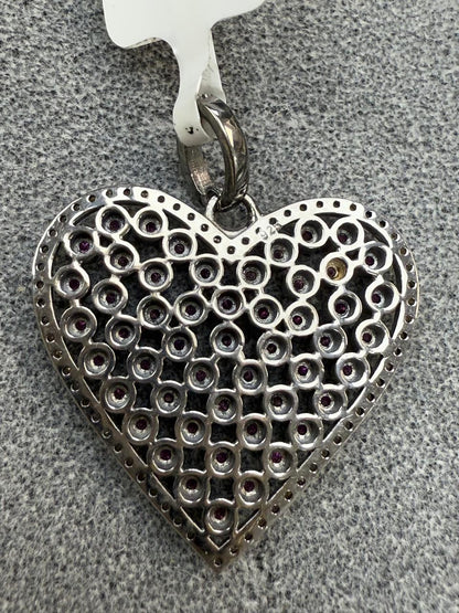 Heart Diamond Pendants. Genuine handmade pave diamond Pendant