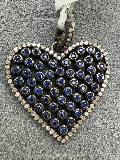 Heart Diamond Pendants. Genuine handmade pave diamond Pendant