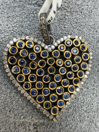 Heart Diamond Pendants. Genuine handmade pave diamond Pendant