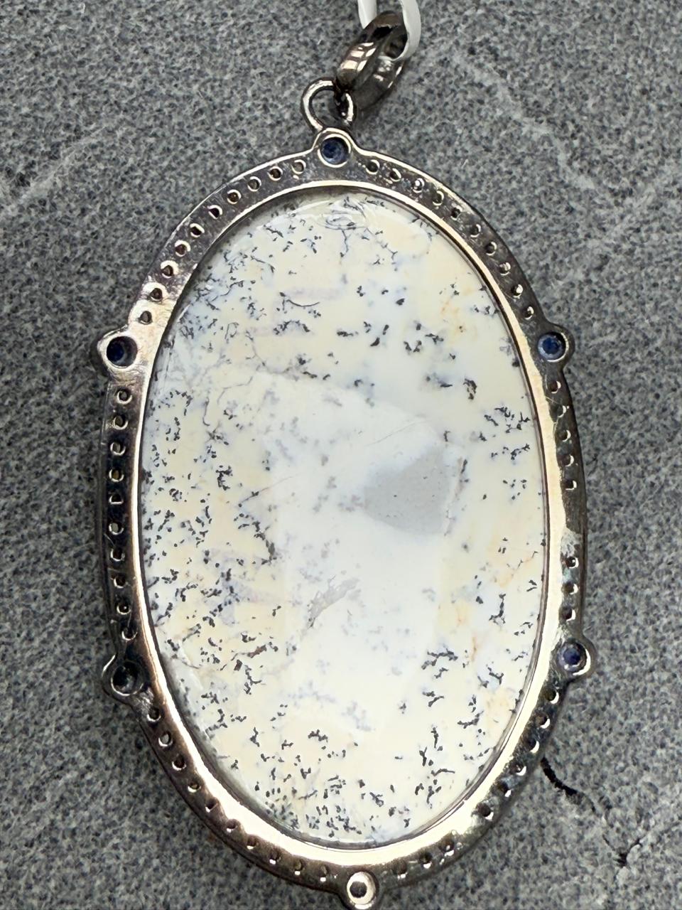 Dendrite Opal Diamond Pendant
