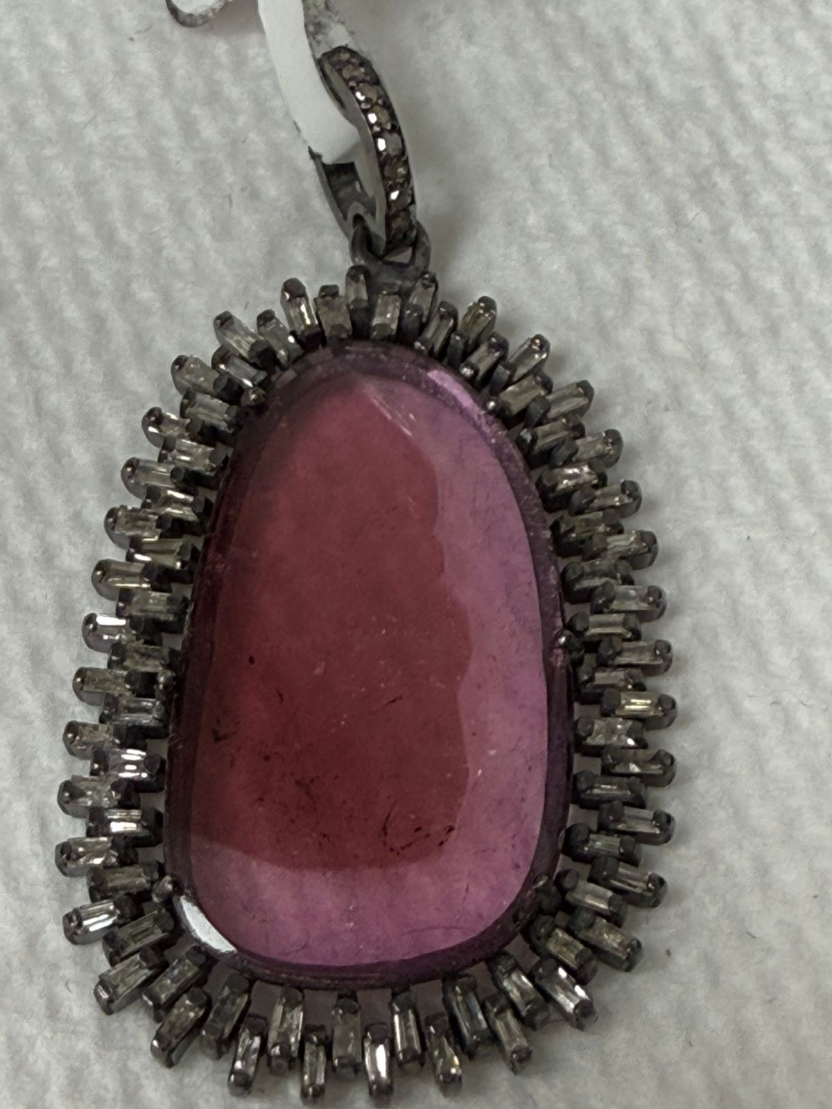 Tourmaline  Stone Pave Diamond Pendant