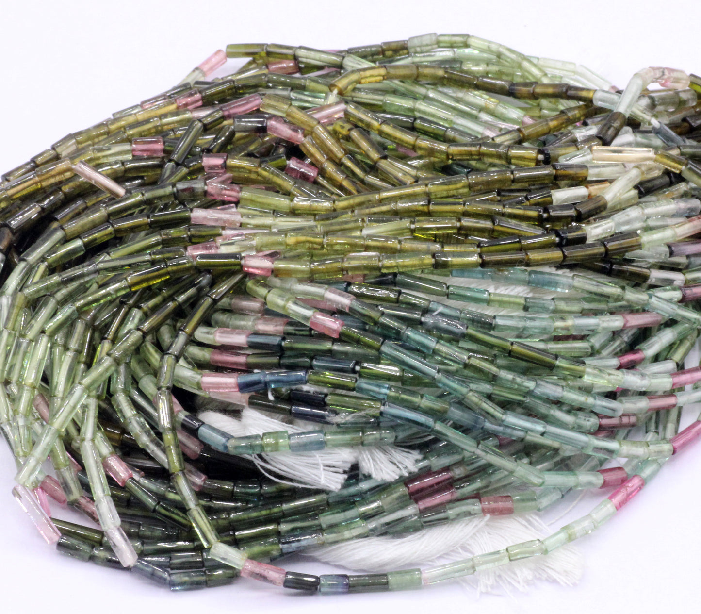 Tourmaline Faceted Tube Beads, Natural Tourmaline Beads