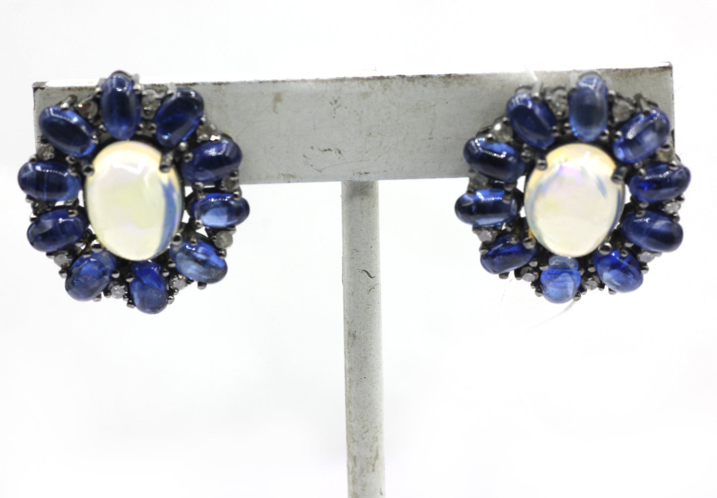 Opal 925 silver Diamond Earring Stud