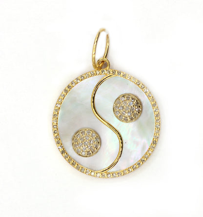 Yin Yang Symbol 14k Solid Gold Diamond Pendants