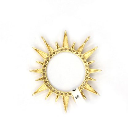 Sun 14k Solid Gold Diamond Pendants