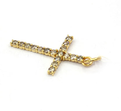 Cross 14k Solid Gold Diamond Pendants