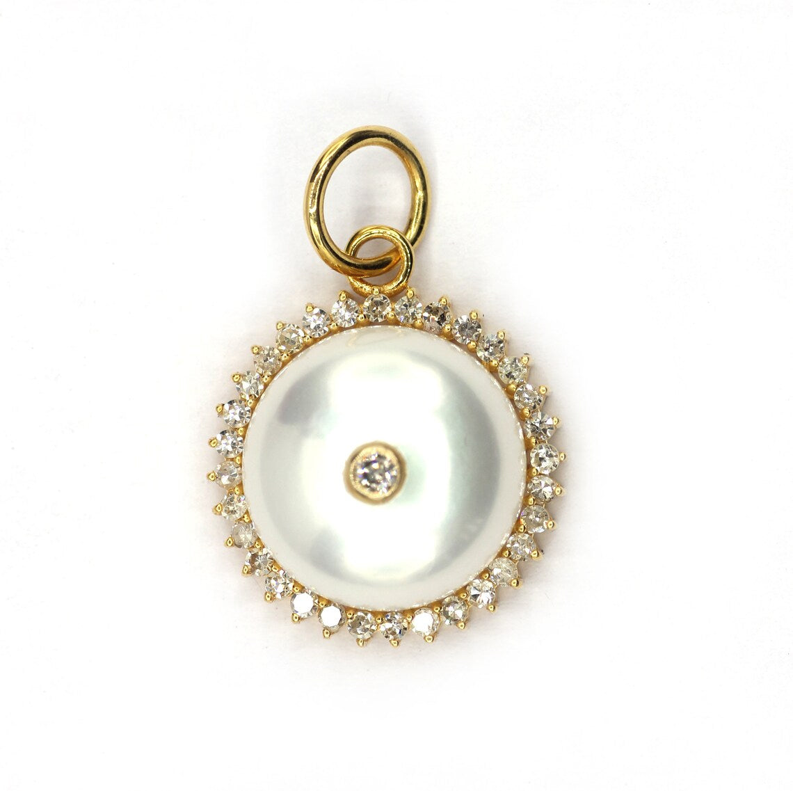14K Gold Coin Pendant with Pearls