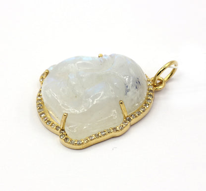 Buddha 14k Solid Gold Diamond Pendants