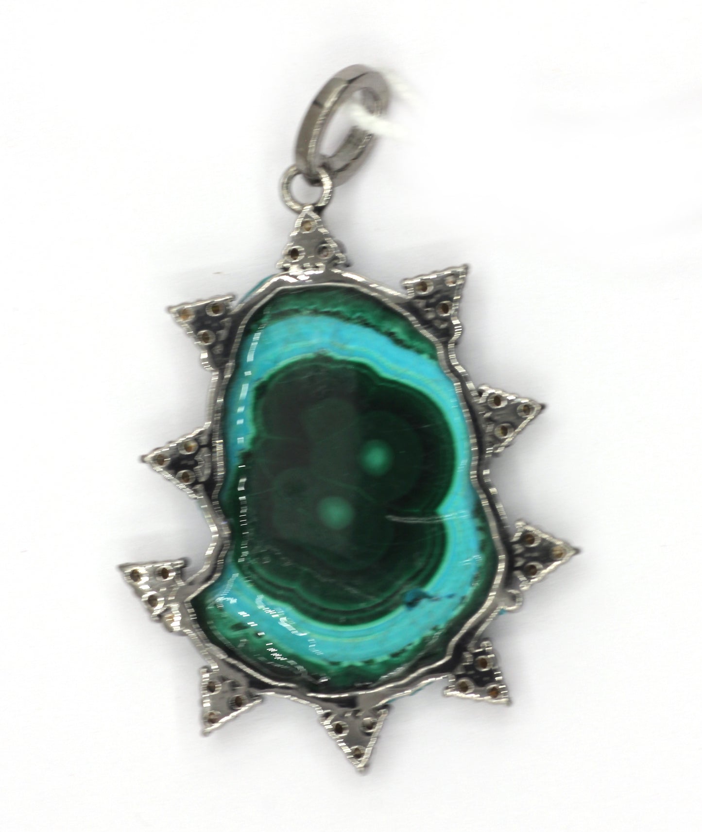 Malachite  Pave Diamond Pendant