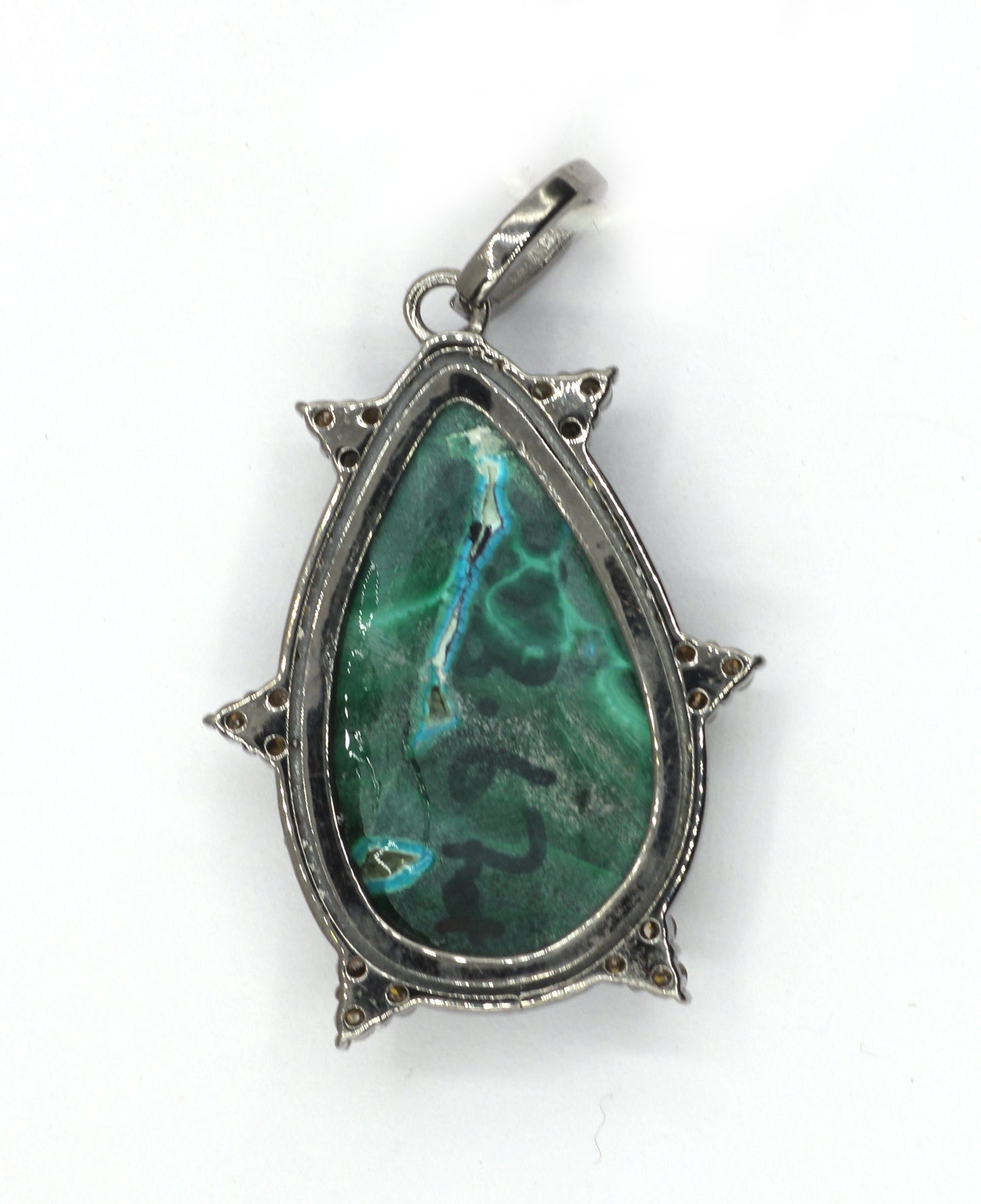 Malachite  Pave Diamond Pendant