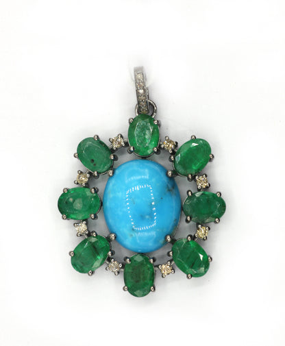Oval Pave Diamond Pendant