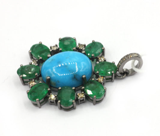 Oval Pave Diamond Pendant