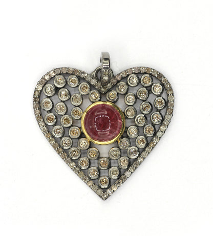 Heart Pave Diamond Pendant