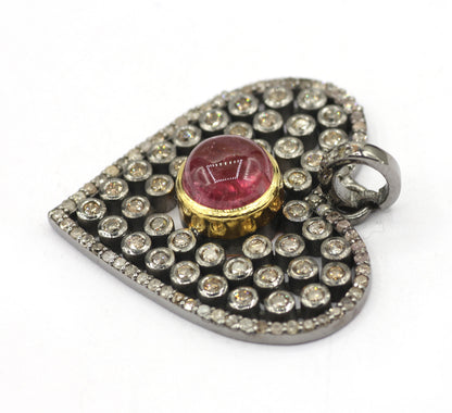 Heart Pave Diamond Pendant
