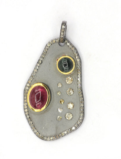 Unshape Silver Pave Diamond Pendant