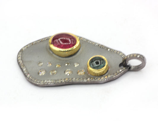 Unshape Silver Pave Diamond Pendant